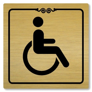 WC invalidé, 118x118mm, zlatá, Texas